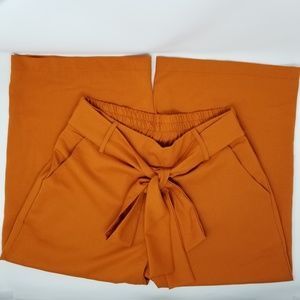 Honestee | Rusty Orange Palazzo Capri Pants